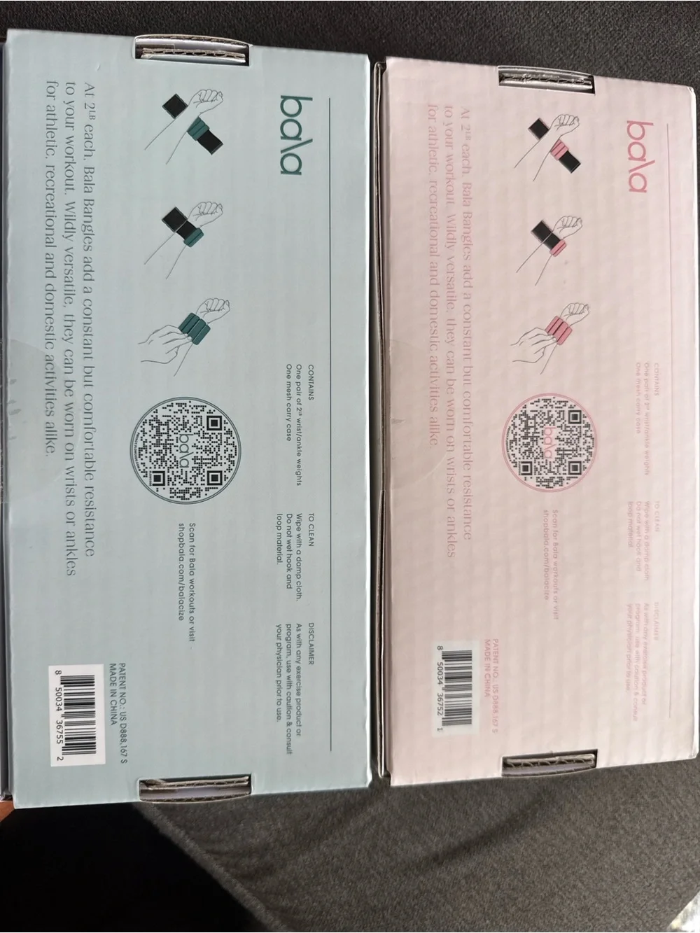 Bala Bangles Wrist Weights in Blush Pink only 2lbs. Brand new in box